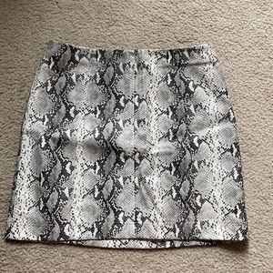 Snakeskin Leather Skirt
